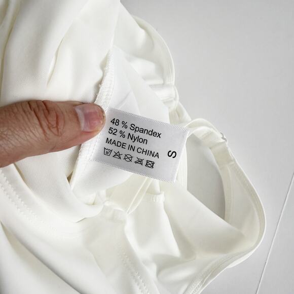 [Feelingirl] White Adjustable Strap Tummy Control Slimming Bodysuit NWT Sz Small - Picture 9 of 11